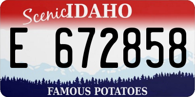 ID license plate E672858