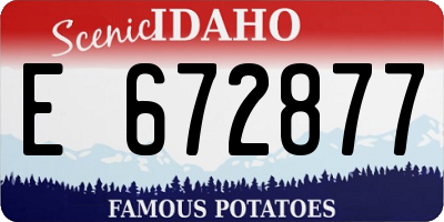 ID license plate E672877