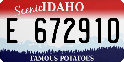 ID license plate E672910