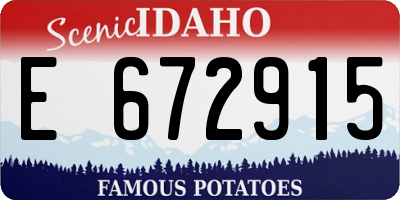 ID license plate E672915