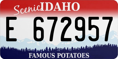 ID license plate E672957