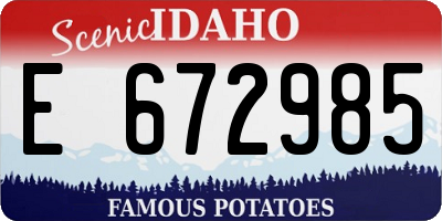 ID license plate E672985