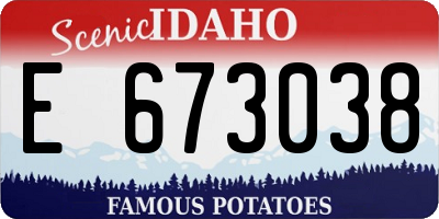 ID license plate E673038