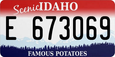 ID license plate E673069
