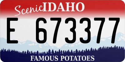 ID license plate E673377