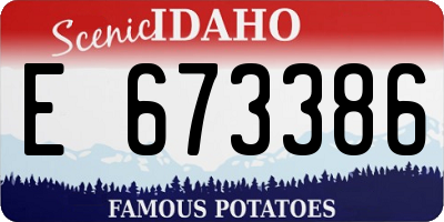 ID license plate E673386