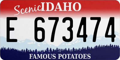ID license plate E673474