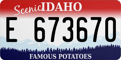 ID license plate E673670