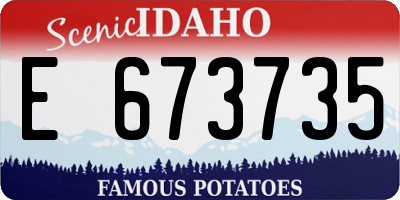 ID license plate E673735