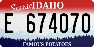 ID license plate E674070