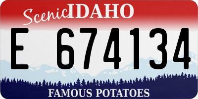 ID license plate E674134