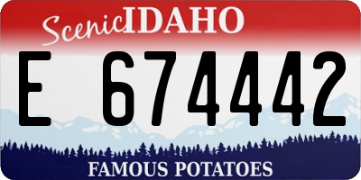 ID license plate E674442