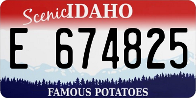 ID license plate E674825