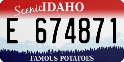 ID license plate E674871