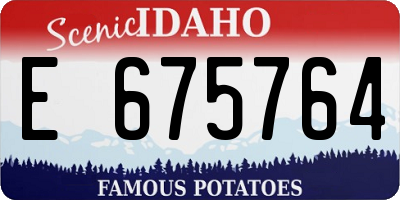 ID license plate E675764