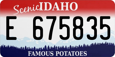 ID license plate E675835