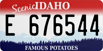 ID license plate E676544