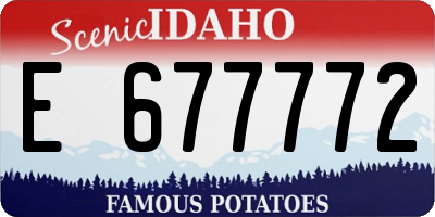 ID license plate E677772
