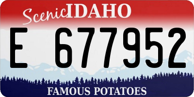 ID license plate E677952