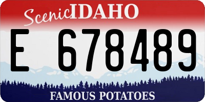 ID license plate E678489