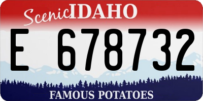 ID license plate E678732