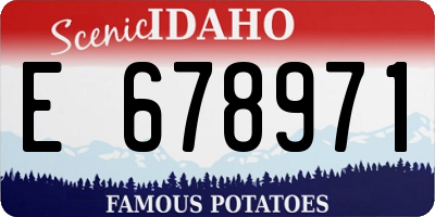 ID license plate E678971
