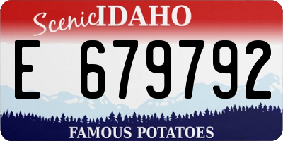 ID license plate E679792