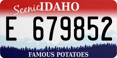 ID license plate E679852