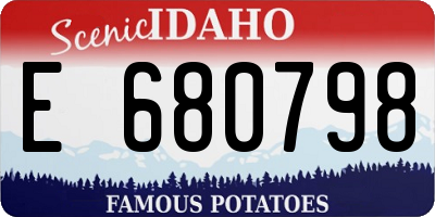 ID license plate E680798