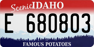 ID license plate E680803