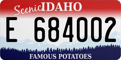 ID license plate E684002