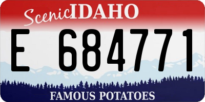 ID license plate E684771