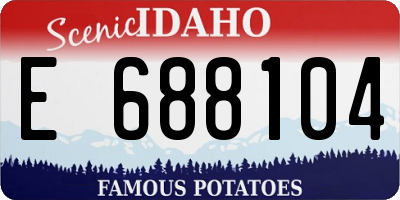 ID license plate E688104