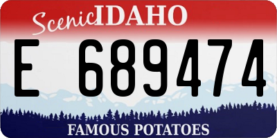 ID license plate E689474