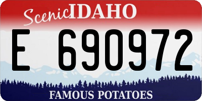 ID license plate E690972