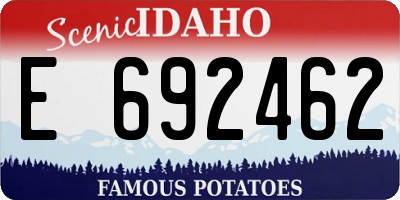 ID license plate E692462