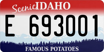ID license plate E693001