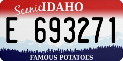 ID license plate E693271