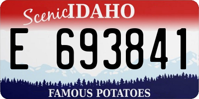 ID license plate E693841