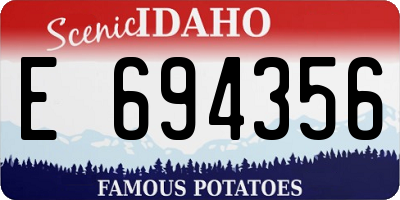 ID license plate E694356