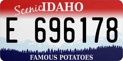 ID license plate E696178