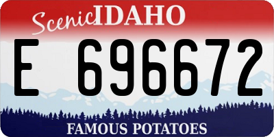 ID license plate E696672