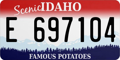 ID license plate E697104