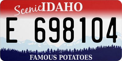 ID license plate E698104