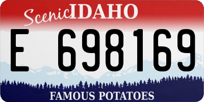 ID license plate E698169