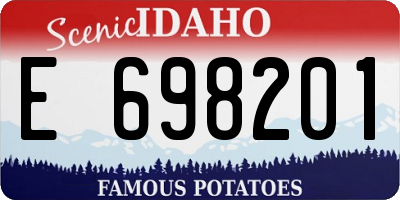 ID license plate E698201