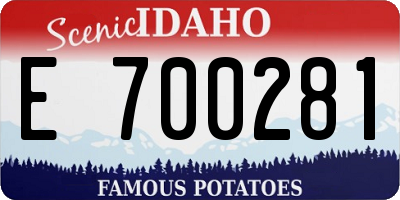 ID license plate E700281