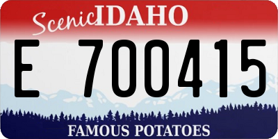 ID license plate E700415