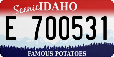 ID license plate E700531