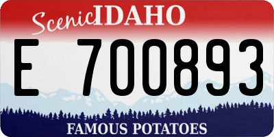 ID license plate E700893